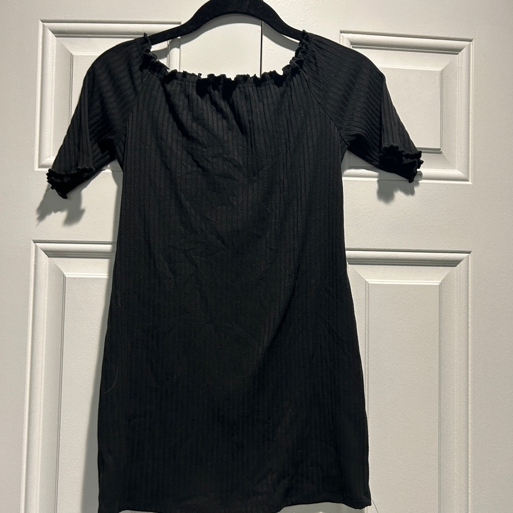 Black Off-Shoulder Maternity Top
